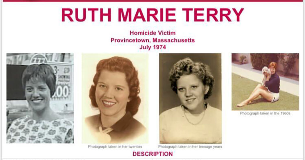An FBI poster seeks information for 1974 homicide victim Ruth Marie Terry.