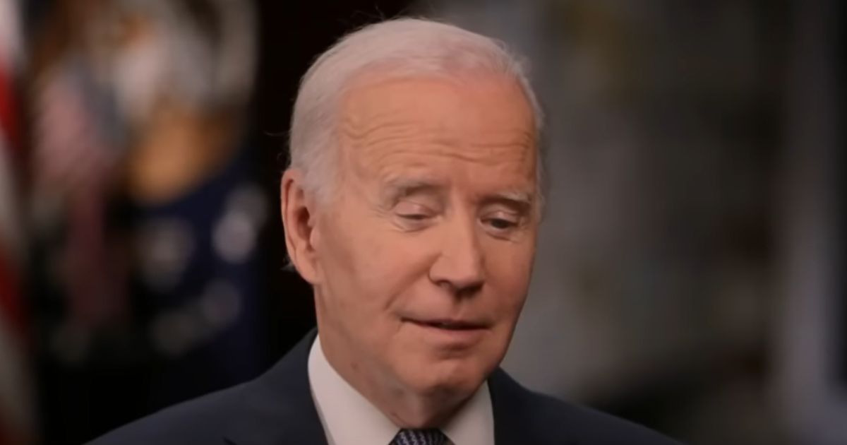 President Joe Biden pauses during an interview with MSNBC.
