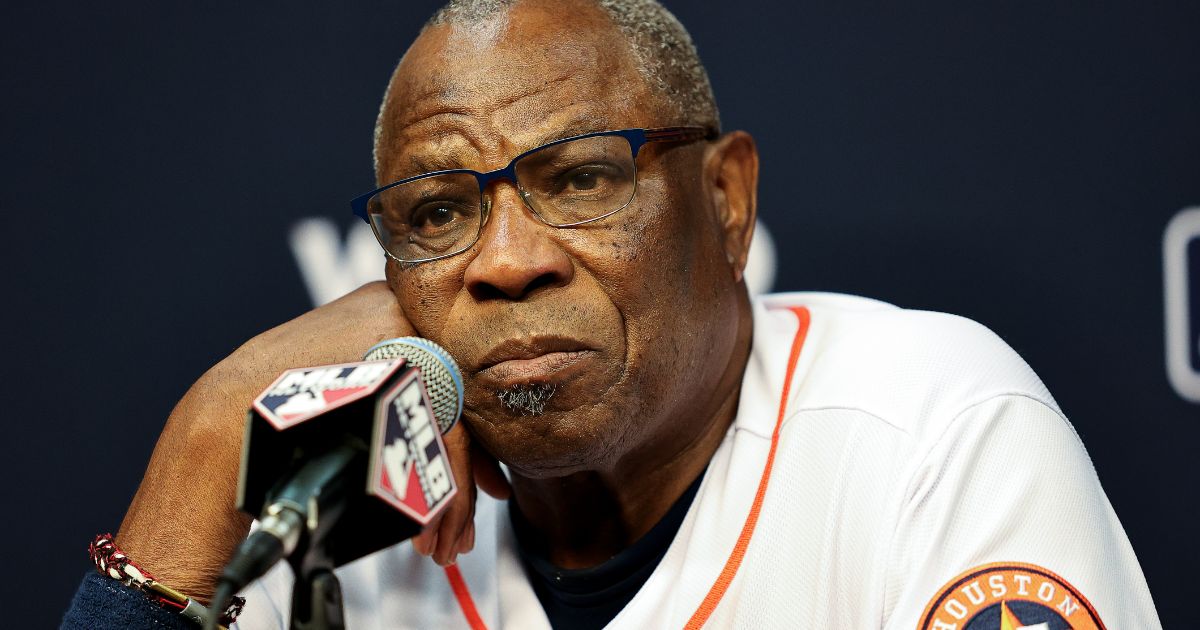 Dusty Baker speaks during a news conference ahead of Game 1 of the World Series at Minute Maid Park on Thursday in Houston.