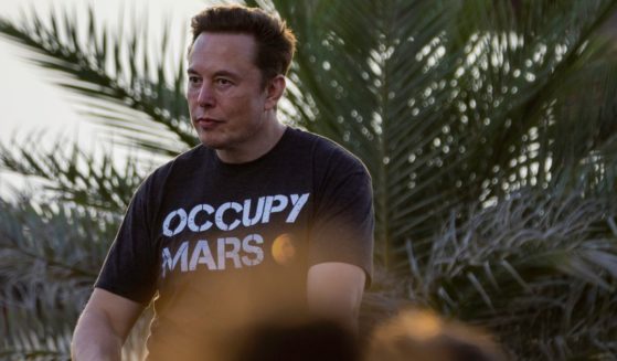 Elon Musk speaks on Aug. 25 in Boca Chica Beach, Texas.