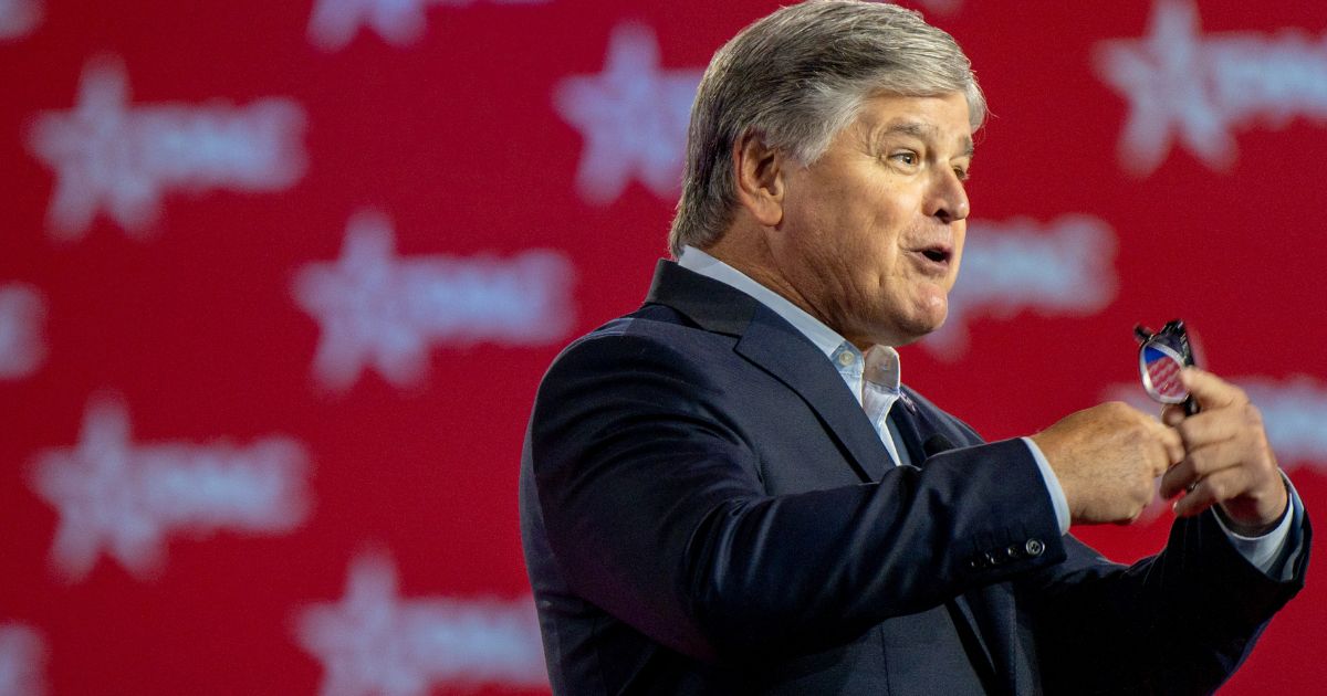 Sean Hannity, seen in a file photo from August, received a surprise award during his show Thursday while broadcasting from Florida.