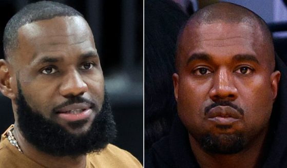 A podcast produced by LeBron James, left, will not air an interview with Kanye West, right, because of "dangerous" statements allegedly made by West, according to a news report.
