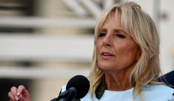 First lady Jill Biden attends a rally for Florida Democratic Senate candidate Val Demings and gubernatorial candidate Charlie Crist in Orlando on Saturday.