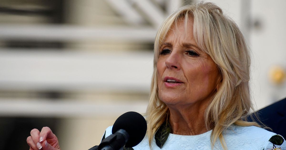 First lady Jill Biden attends a rally for Florida Democratic Senate candidate Val Demings and gubernatorial candidate Charlie Crist in Orlando on Saturday.