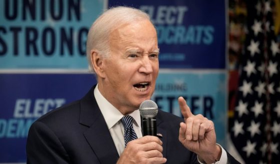 President Joe Biden speaks at the headquarters of the Democratic National Committee on Monday in Washington, D.C.