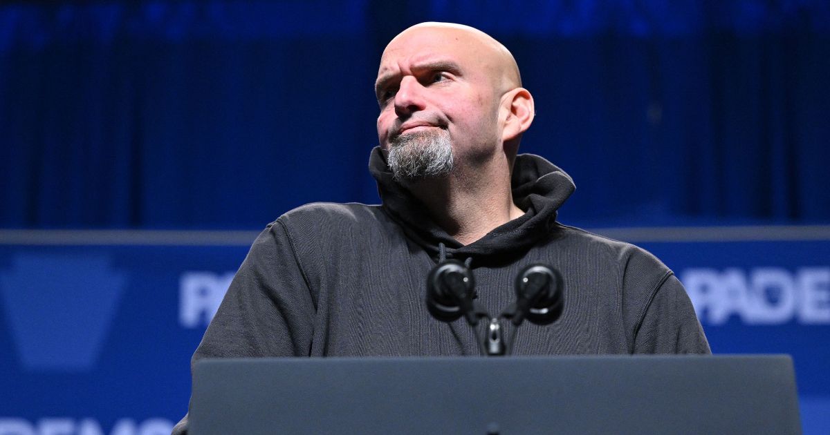 John Fetterman speaks at a reception for the Pennsylvania Democratic Party in Philadelphia on Friday.
