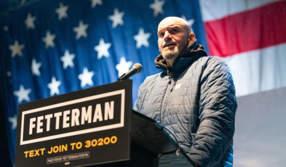 Pennsylvania Lt. Gov. John Fetterman speaks to supporters at a rally in Pittsburgh on Wednesday.