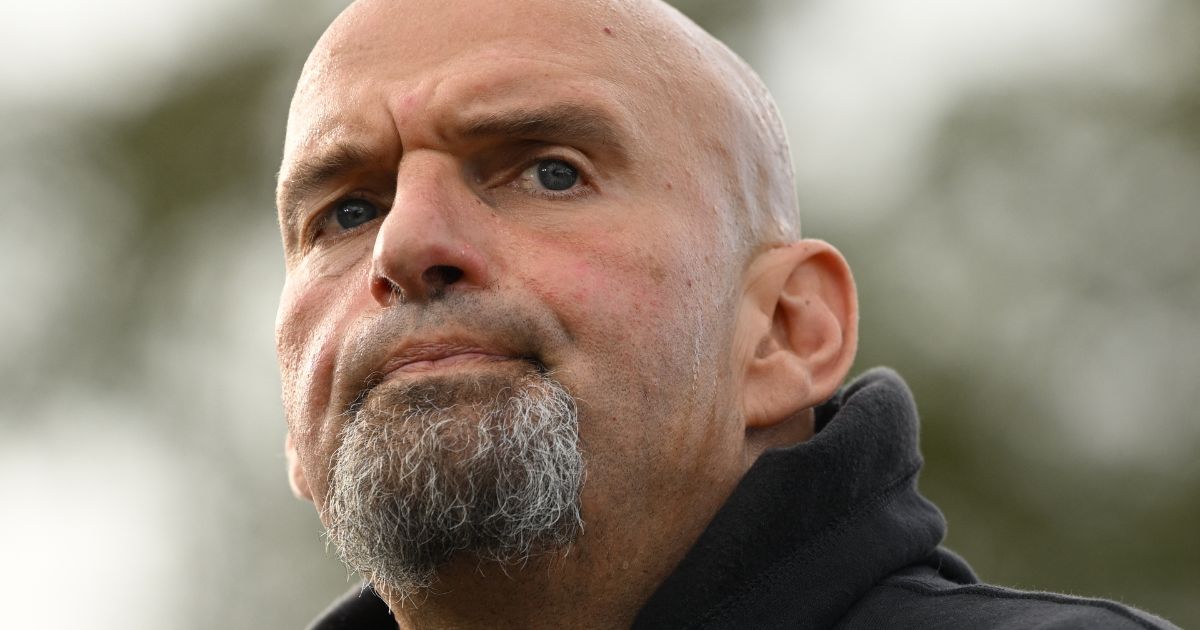 Democratic Pennsylvania Senate candidate John Fetterman speaks during a Labor Day visit to United Steelworkers of America Local Union 2227 in West Miffin, Pennsylvania, on Sept. 5.