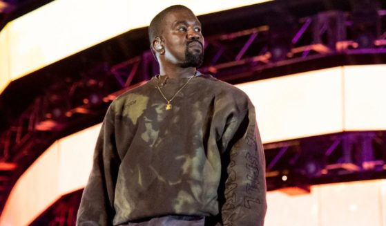 Kanye West performing at the Coachella Music & Arts Festival