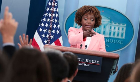White House press secretary Karine Jean-Pierre takes questions from reporters at the White House in Washington, D.C., on Wednesday.