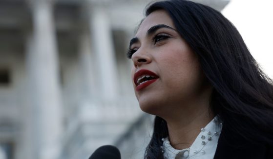 Republican Rep. Mayra Flores of Texas gives an interview outside the Capitol in Washington, D.C., after being sworn in on June 21.