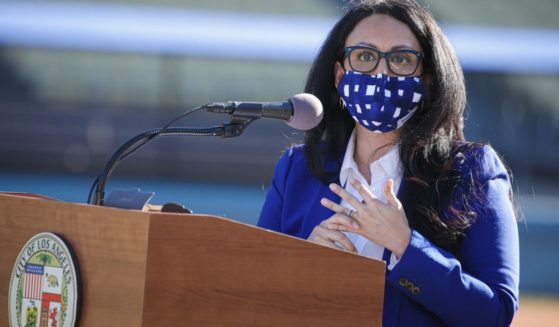 Los Angeles City Council then-President Nury Martinez holds a news conference at Dodger Stadium on Jan. 15, 2021, in Los Angeles. Martinez resigned from her post Monday.