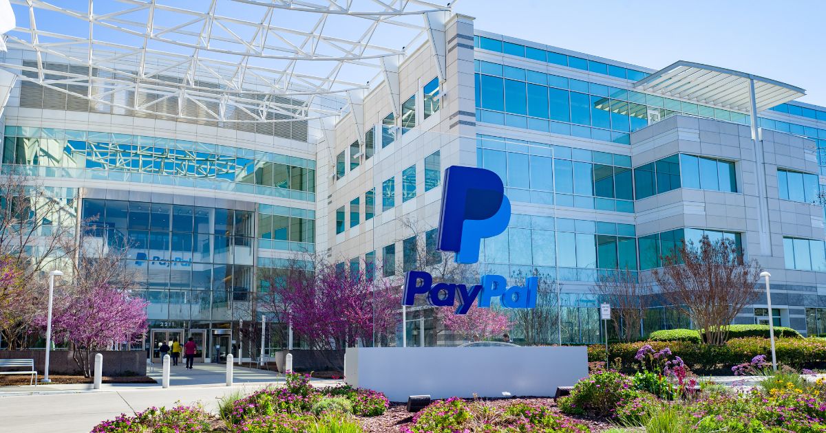 The headquarters of payment processing company Paypal in San Jose, California, is seen on March 15, 2019.
