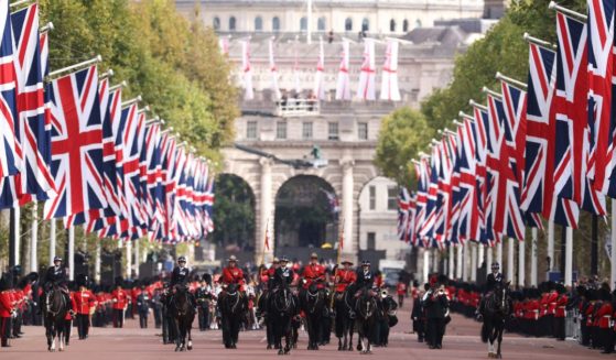 Horse Guards Parade after the State Funeral of Queen Elizabeth II along The Mall in London on Sept. 19.