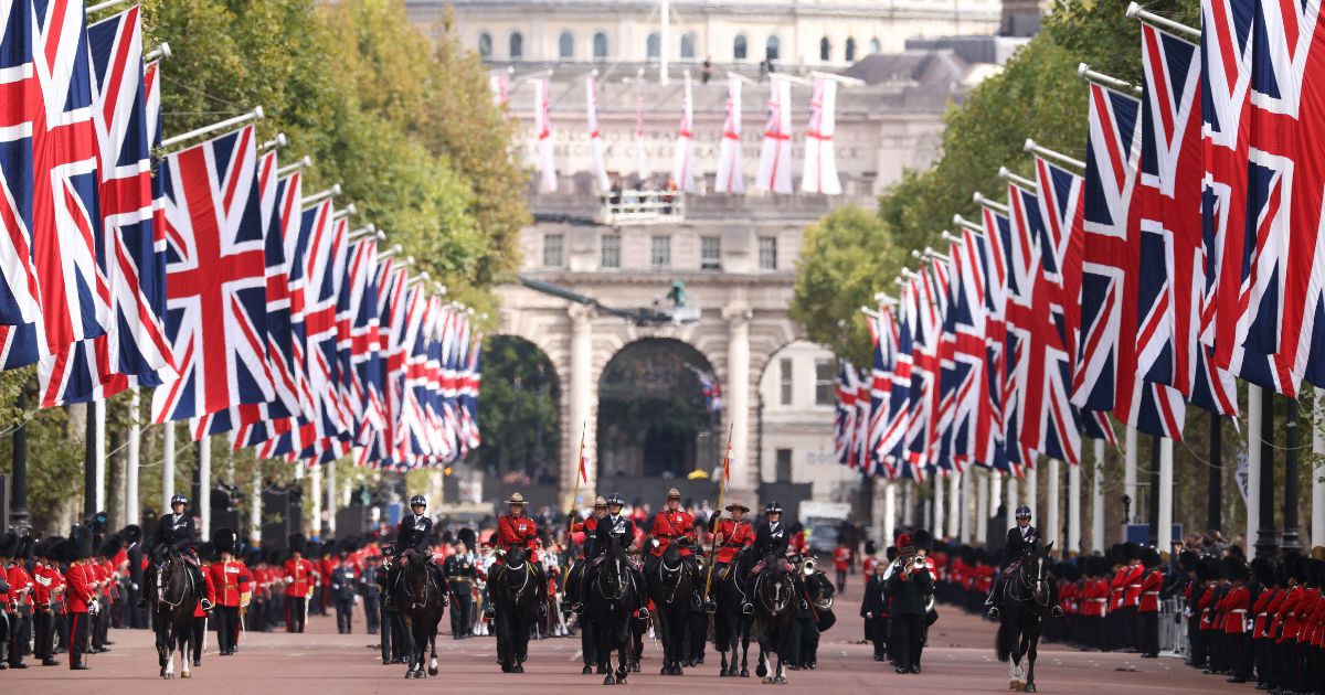 Horse Guards Parade after the State Funeral of Queen Elizabeth II along The Mall in London on Sept. 19.