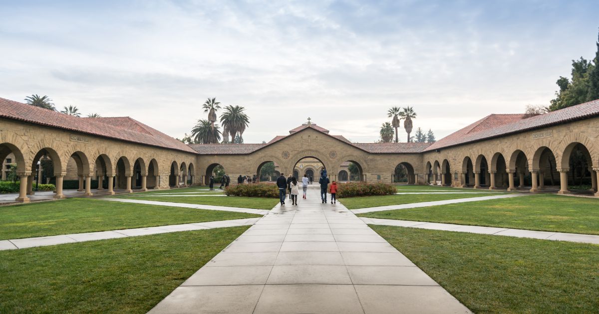 A stock photo shows the Memorial Court Yard at Stanford University in Stanford, California. Authorities are investigating the reported rape of a woman on the Stanford campus on Friday.
