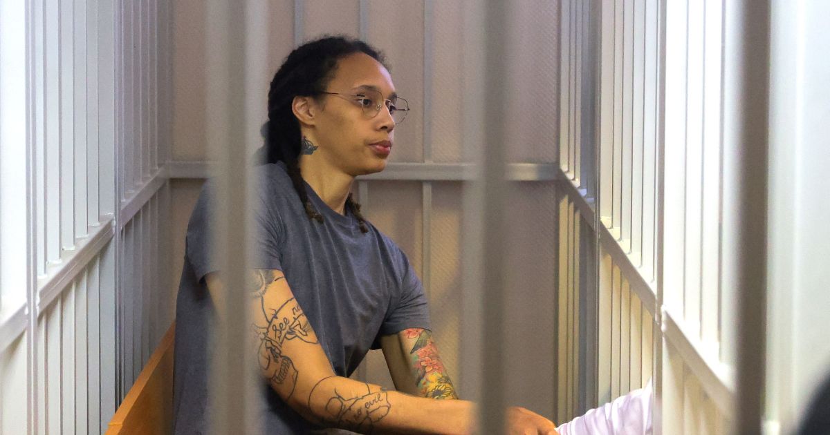 Women's National Basketball Association player Brittney Griner is pictured in an August file photo after being sentenced to nine years in prison in Russia for possession of a small amount of hash oil.