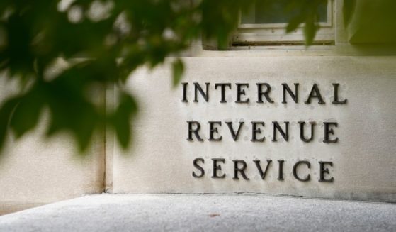 A file photo of a sign outside Internal Revenue Service building in Washington.