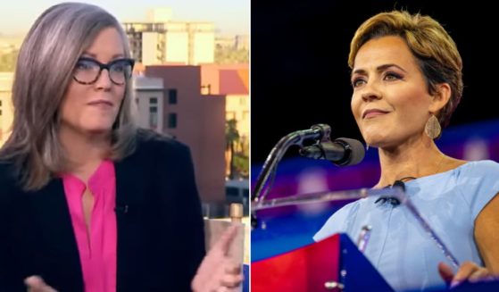 Arizona Secretary of State Katie Hobbs, left; former television anchorwoman and Republican candidate for Arizona governor Kari Lake, right.