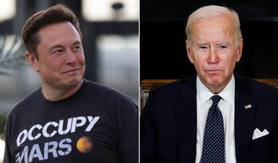 Twitter owner Elon Musk, left; President Joe Biden, right.