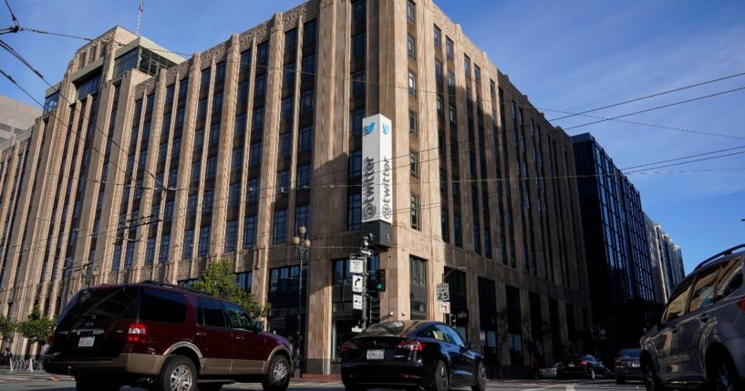 The Twitter headquarters in San Francisco, California, is pictured on Wednesday.
