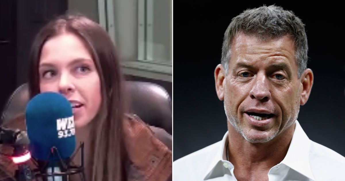 Fox Sports analyst Troy Aikman, right, made a comment that some viewers deemed "sexist" during his commentary of an NFL Monday Night Football game. However, when asked about her feelings regarding the comment, journalist Meghan Ottolini said it didn't bother her at all.