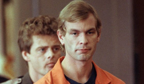 Serial killer Jeffrey Dahmer enters a courtroom on Aug. 6, 1991.