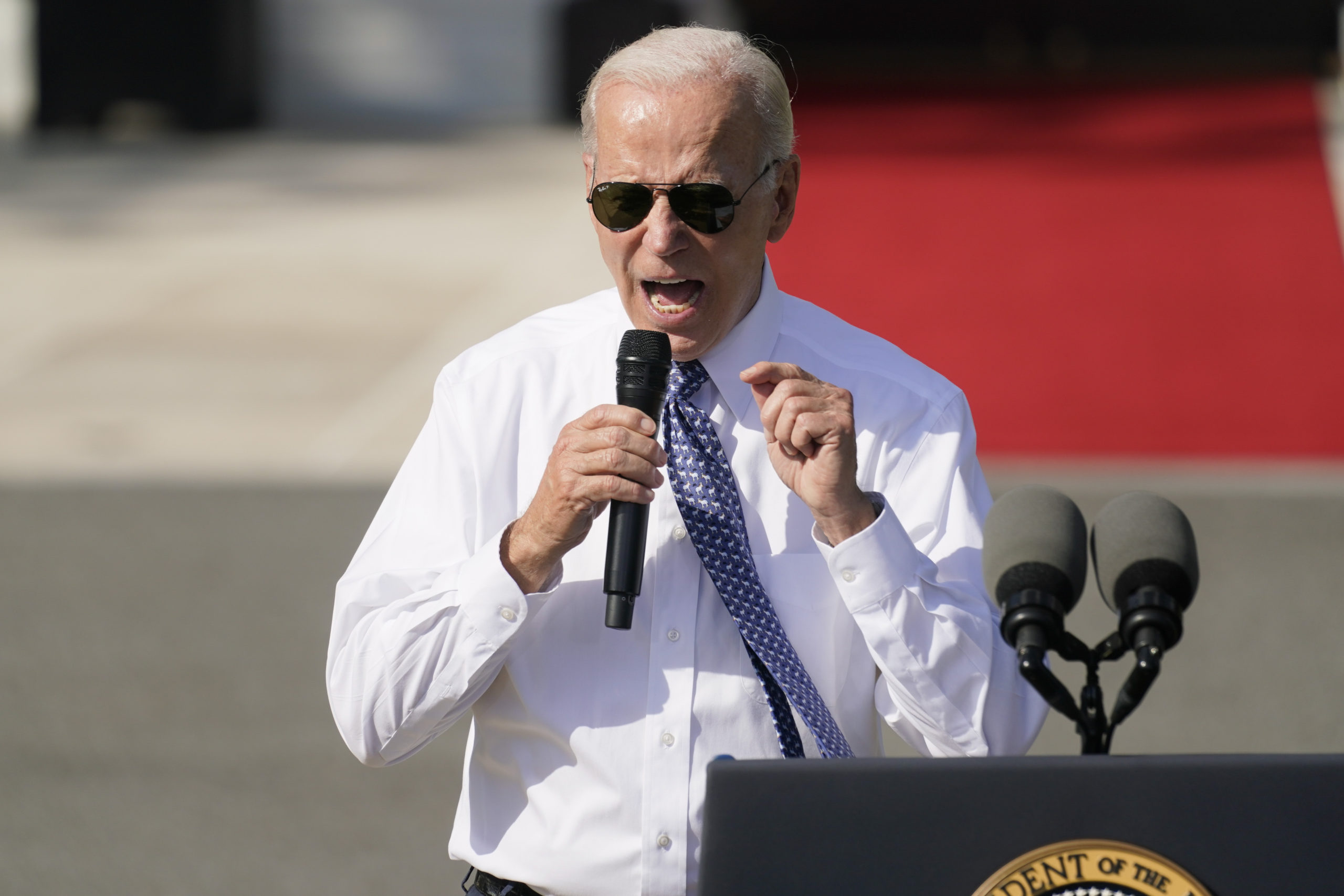 President Joe Biden speaks about the reducing inflation during a ceremony on the South Lawn of the White House in Washington, D.C, on Sept. 13, 2022.