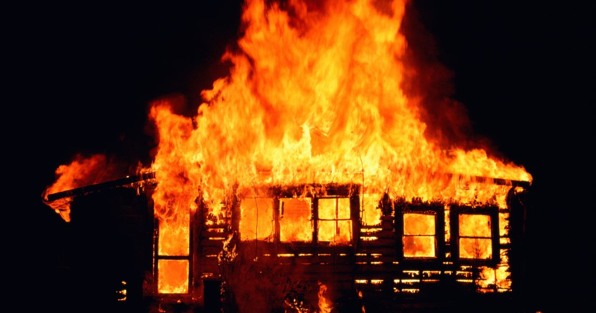 The above stock image is of a house fire.