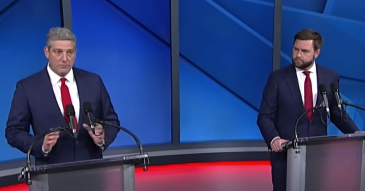 The Ohio Senate debate occurred between Democratic Rep. Tim Ryan, left, and Republican J.D. Vance, right, on Monday night.