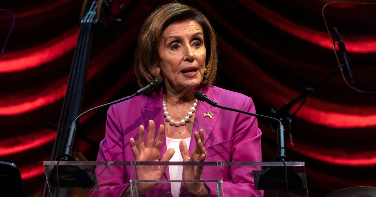 Nancy Pelosi speaks onstage during Tectonic Theater Project's Annual Benefit "A Tectonic Cabaret" at Chelsea Factory on Oct. 3 in New York City.