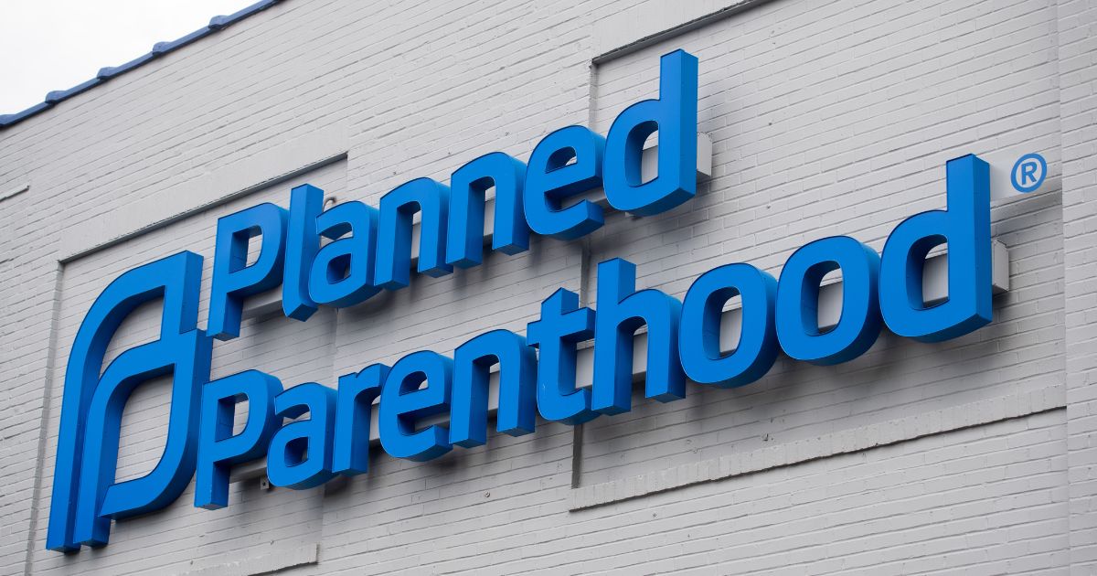 The logo of Planned Parenthood is seen outside the Planned Parenthood Reproductive Health Services Center in St. Louis on May 30, 2019.