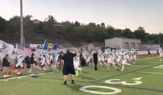 The Saugus Centurions take the field in a video posted to YouTube on Friday.