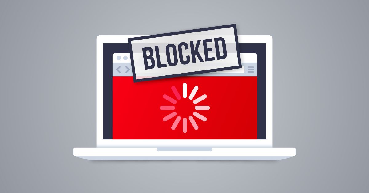 The above stock image is of a blocked laptop