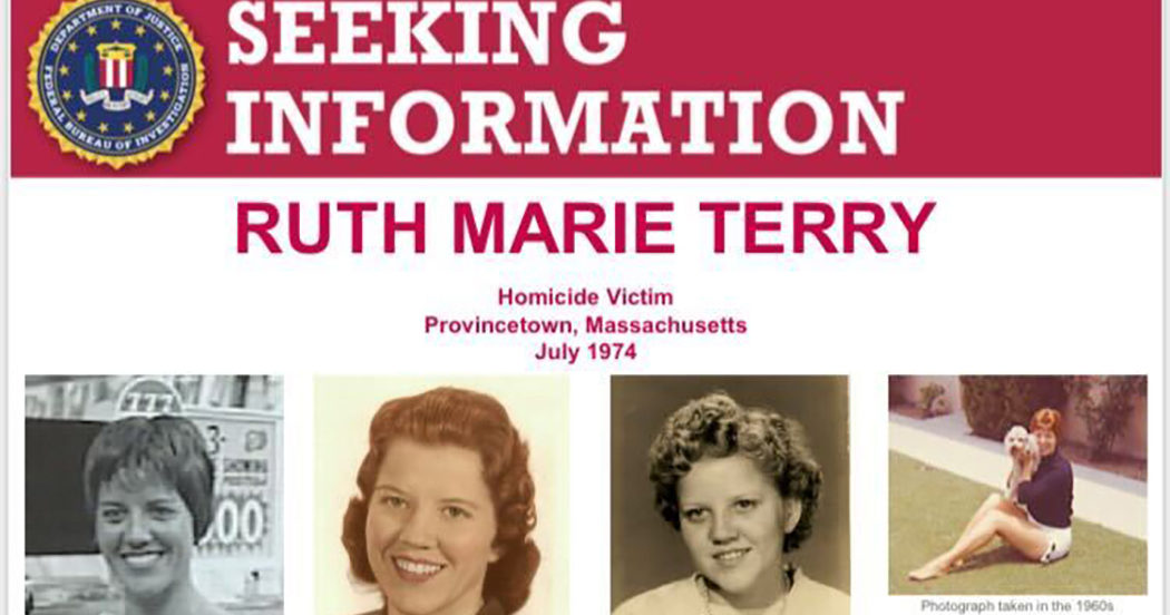 This FBI poster seeks information for homicide victim Ruth Marie Terry, known for years as the 'Lady of the Dunes.'