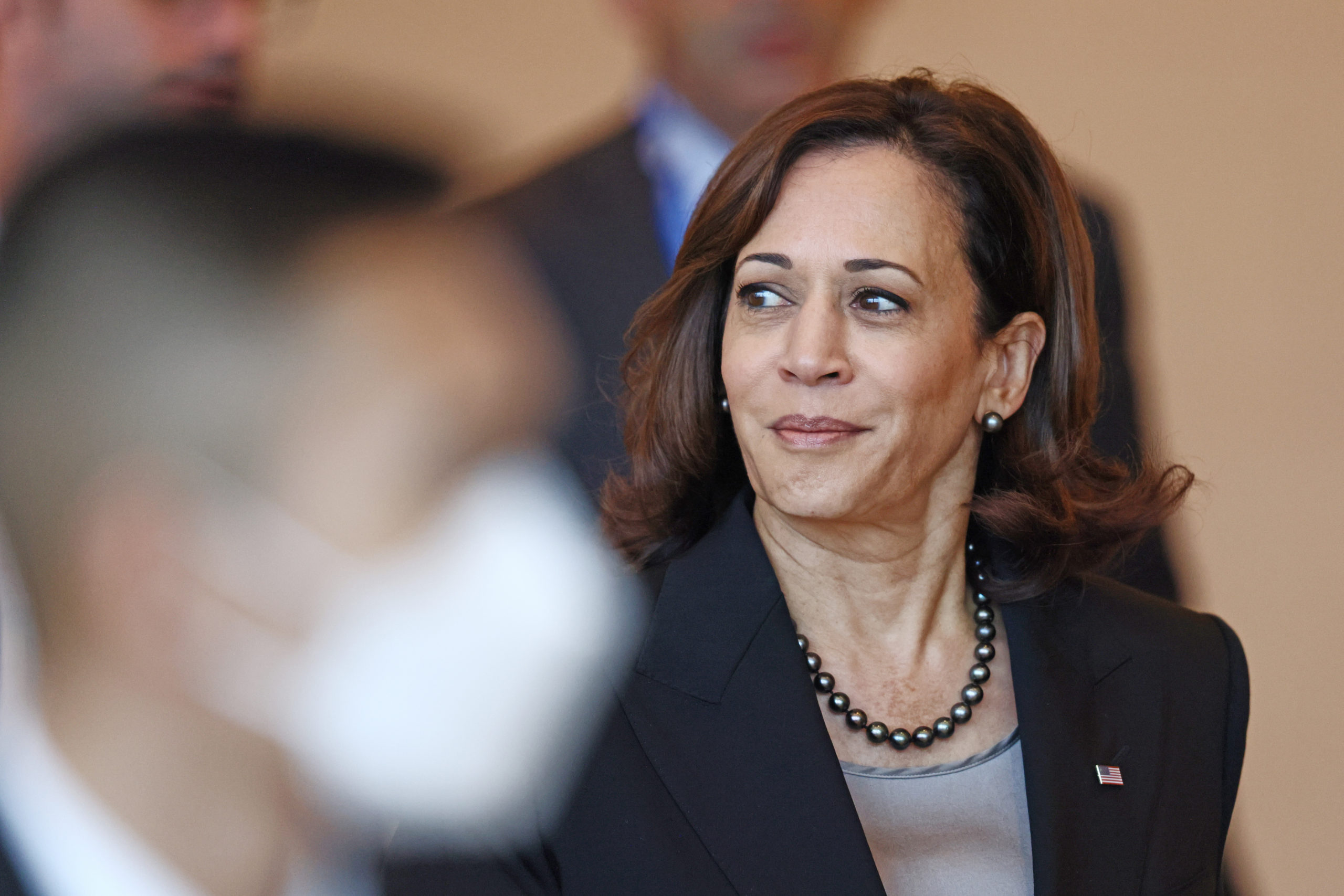 Vice President Kamala Harris arrives at the APEC Economic Leaders Meeting during the APEC summit in Bangkok, Thailand, on Saturday.