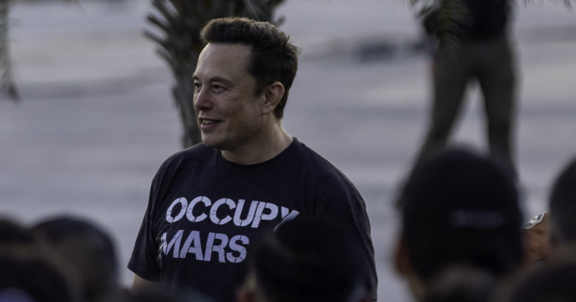 SpaceX founder Elon Musk after a T-Mobile and SpaceX joint event in Boca Chica Beach, Texas on Aug. 25.