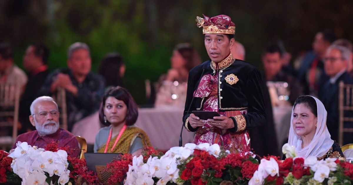Indonesian President Joko Widodo and his wife, Iriana, host a gala dinner Tuesday for leaders of the Group of 20 countries and other invitees at Garuda Wisnu Kencana cultural park in Bali.
