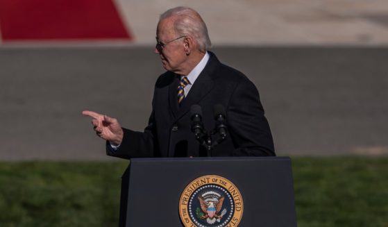 US President Joe Biden delivers remarks as he pardons the National Thanksgiving Turkeys Chocolate and Chip on the South Lawn of the White House November 21, 2022 in Washington, DC.