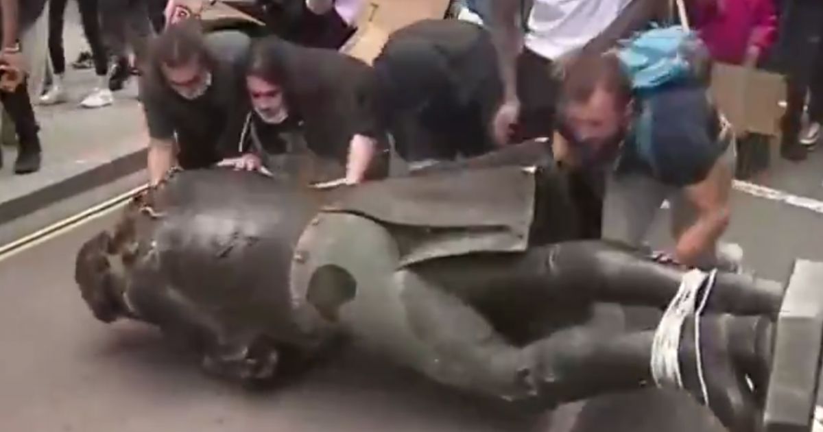 Black Lives Matter protesters in Bristol, England, tore down a statue of Edward Colston on June 6, 2020.