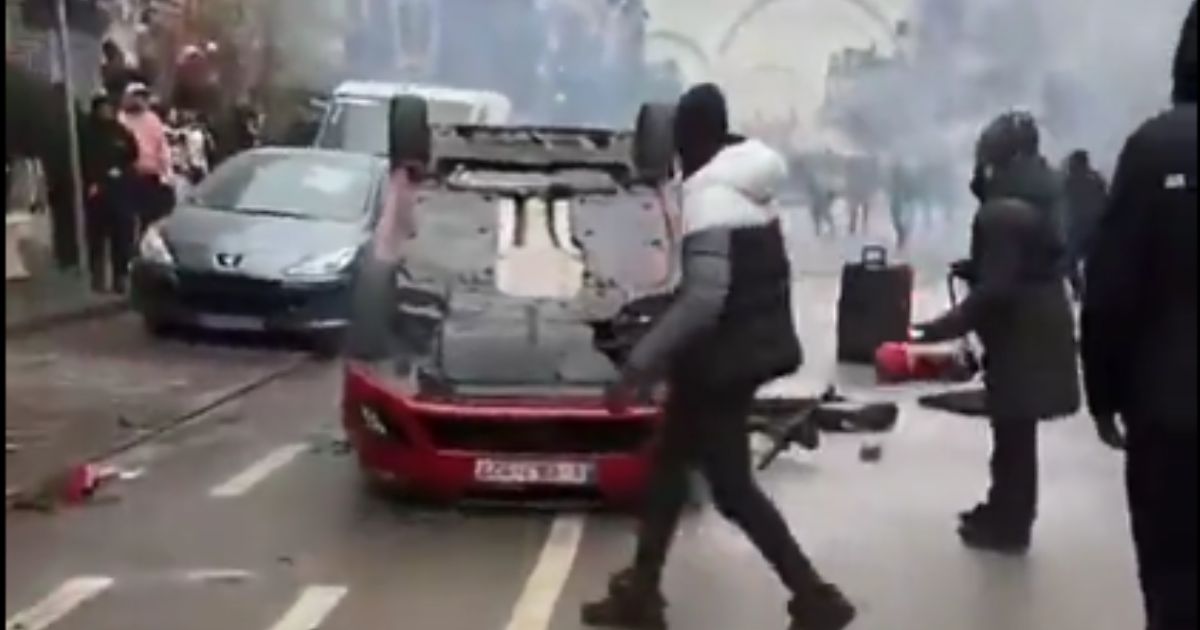 After Morocco defeated Belgium in a World Cup game on Sunday, Moroccans took to the streets in Brussels, Belgium, setting off fireworks and destroying vehicles.