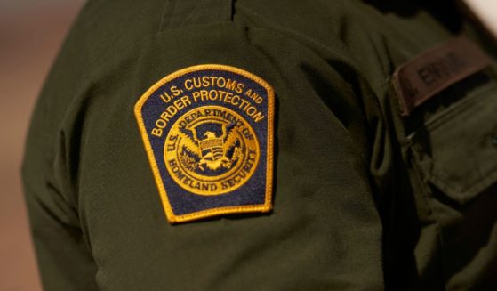 A Customs and Border Protection patch is seen on the arm of an agent on Oct. 6 in Imperial County, California.