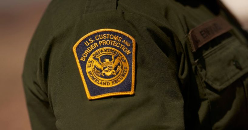 A Customs and Border Protection patch is seen on the arm of an agent on Oct. 6 in Imperial County, California.