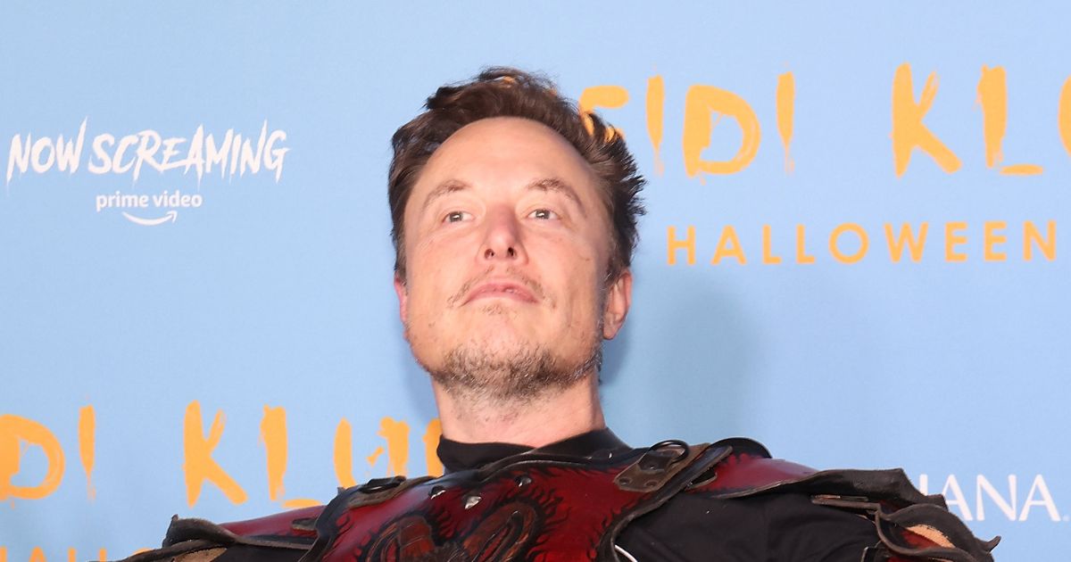 Elon Musk poses for a photo at Heidi Klum's 2022 Hallowe'en Party in New York City on Monday.