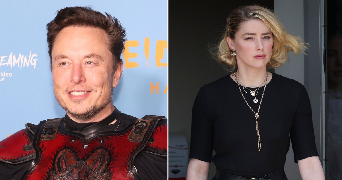 Elon Musk attends Heidi Klum's 2022 Halloween party on Monday in New York City. Amber Heard departs the Fairfax County Courthouse on June 1 in Fairfax, Virginia.