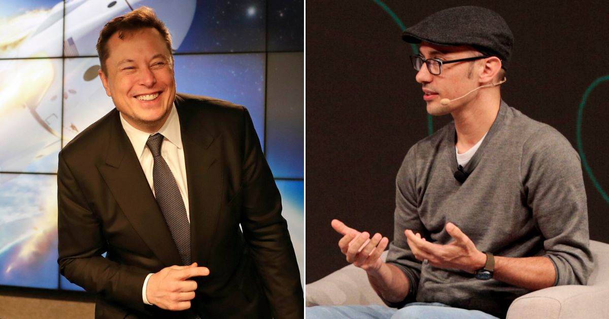 New Twitter owner Elon Musk, left, praised the decision by Shopify CEO Tobi Lutke, right, not to cave to the leftist mobs.