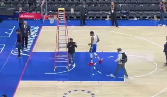 Giannis Antetokounmpo had a run-in with arena employees after losing to the Philadelphia 76ers on Friday night.