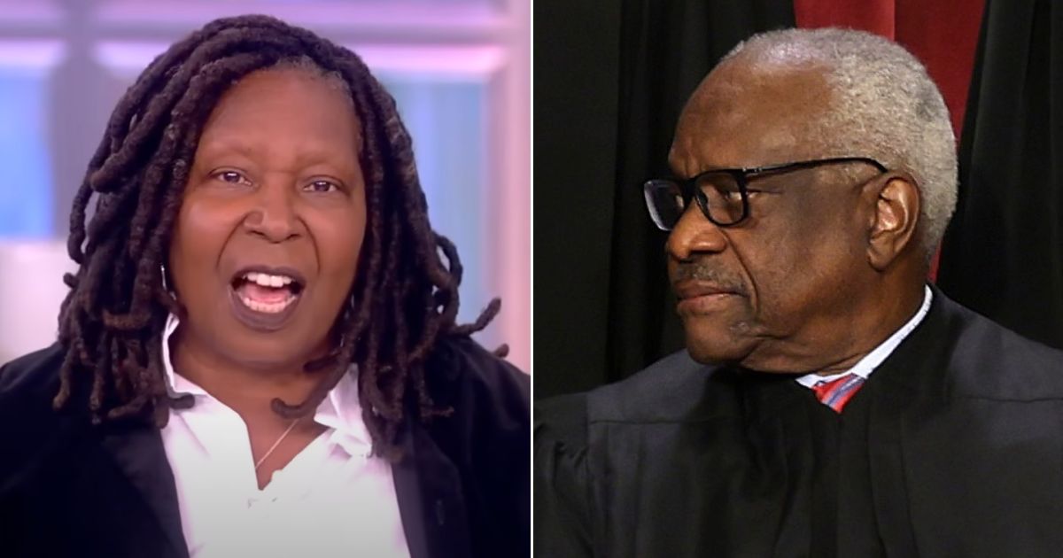 Whoopi Goldberg, left, ranted about Supreme Court Justice Clarence Thomas, right, on ABC's "The View."