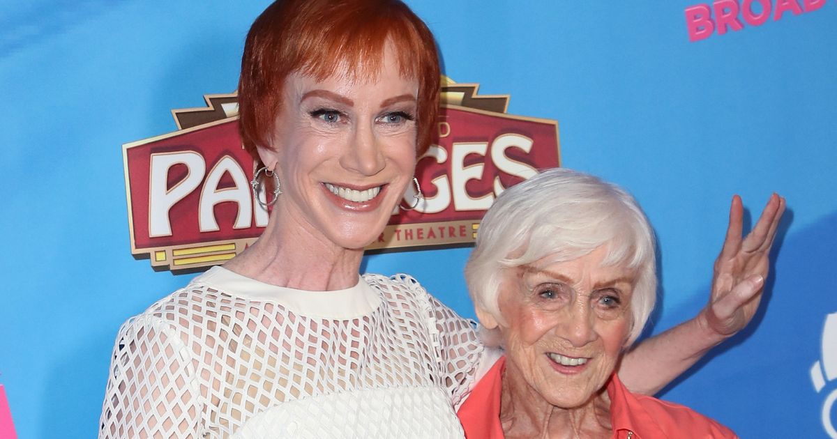 Comedian Kathy Griffin, left, attends a celebration of "On Your Feet!" in Hollywood, California, with her mom, Maggie Griffin, on July 10, 2018.