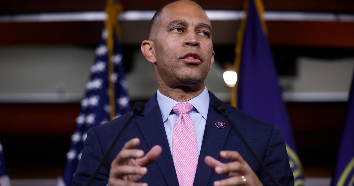 Rep. Hakeem Jeffries holds a news conference at the U.S. Capitol on Wednesday in Washington, D.C.